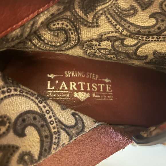 L'artiste Spring Step Scottala Navy Leather Zip Plaid Ankle Boots 42 - Picture 4 of 17